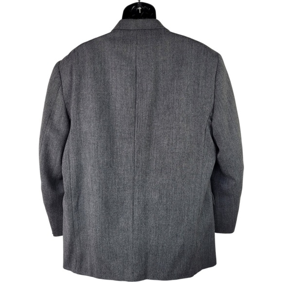 Andrew Fezza Men’s gray black 100% lambs wool blazer jacket size 46L - Picture 14 of 14